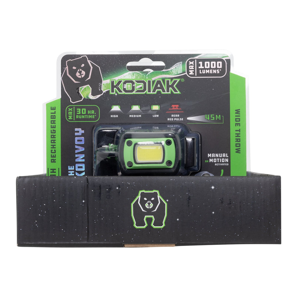Kodiak® Konvoy® Rechargeable Motion Activated Wide Beam Headlamp