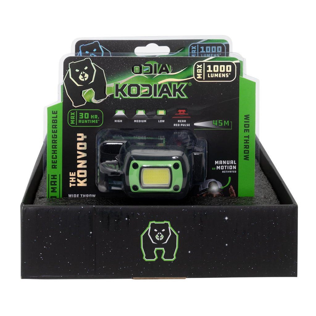 Kodiak® Konvoy® Rechargeable Motion Activated Wide Beam Headlamp