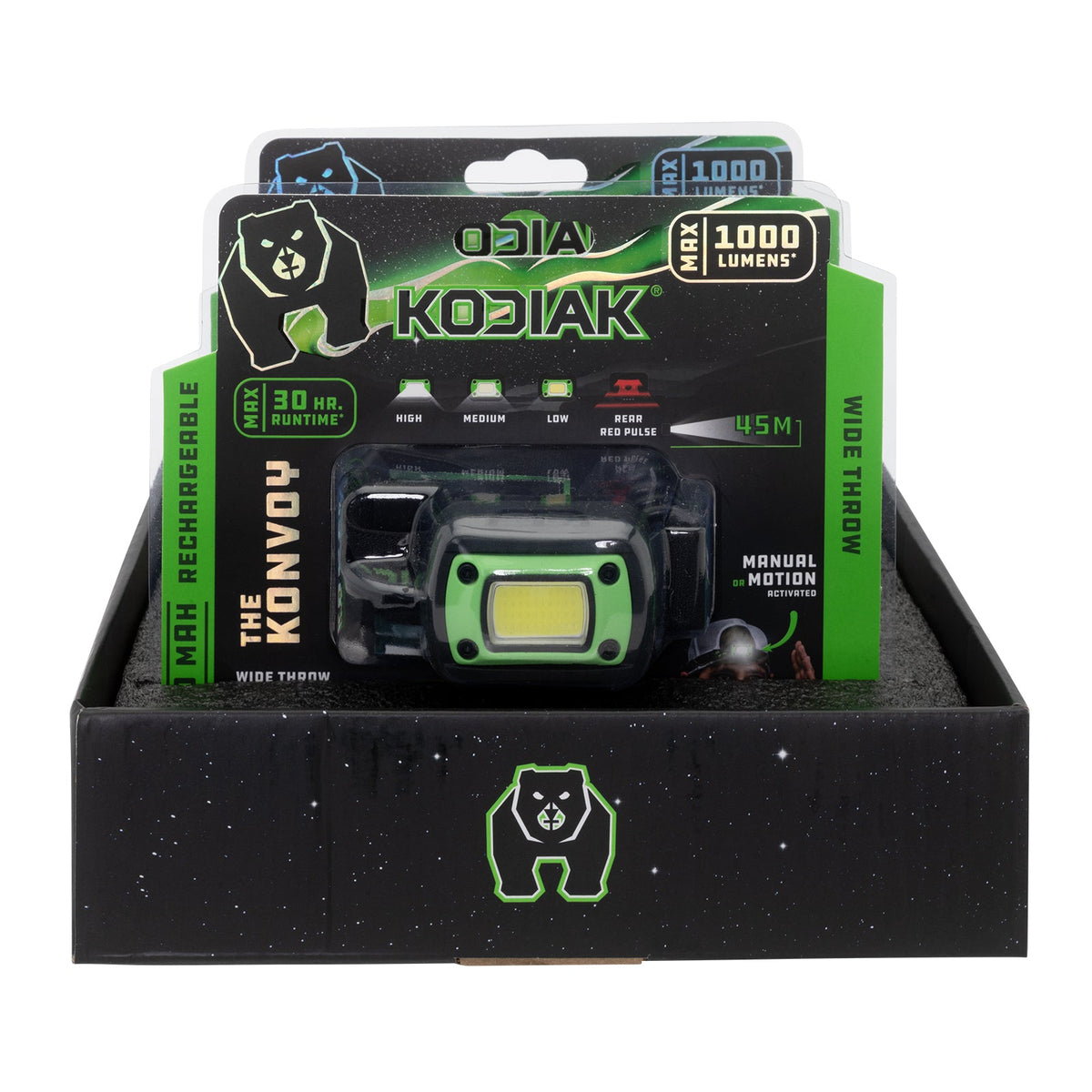 Kodiak® Konvoy® Rechargeable Motion Activated Wide Beam Headlamp