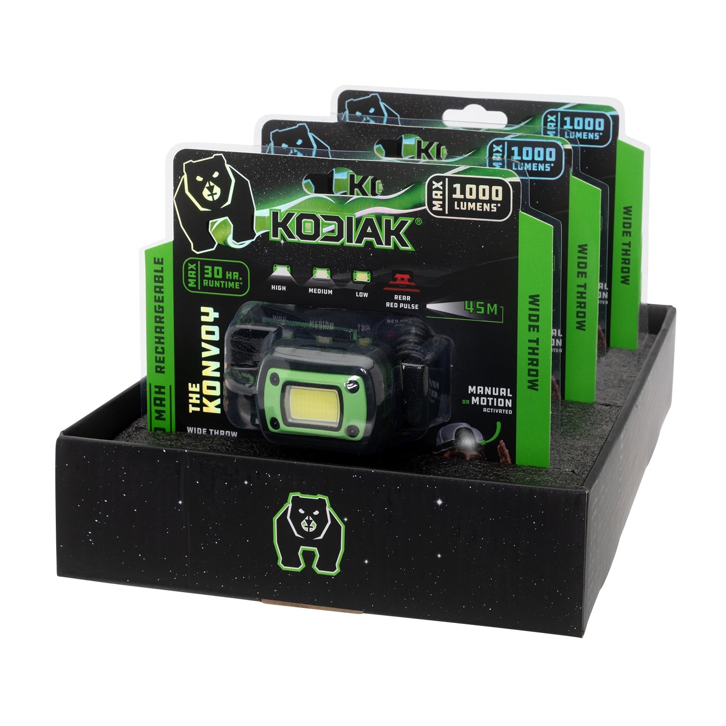 Kodiak® Konvoy® Rechargeable Motion Activated Wide Beam Headlamp