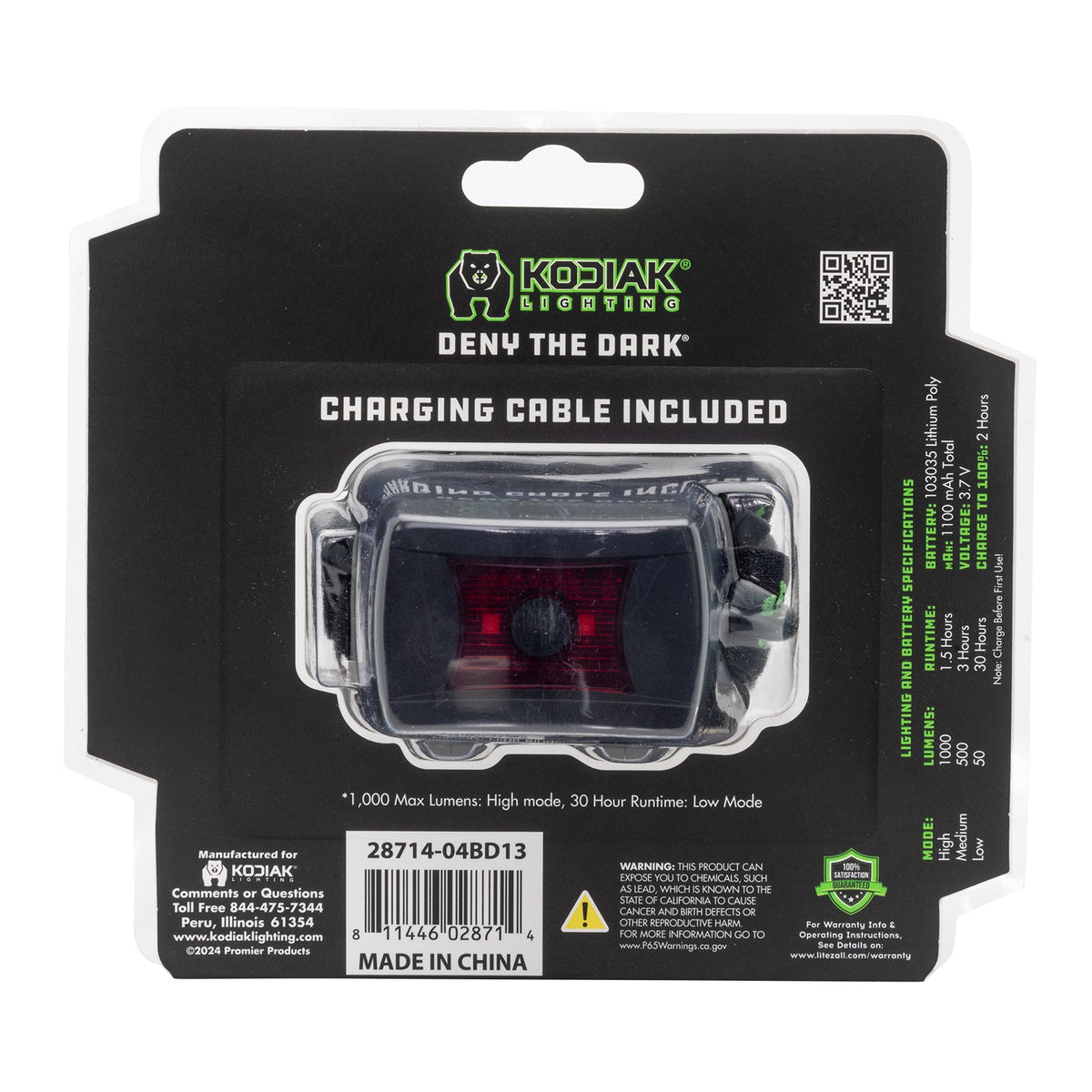 Kodiak® Konvoy® Rechargeable Motion Activated Wide Beam Headlamp