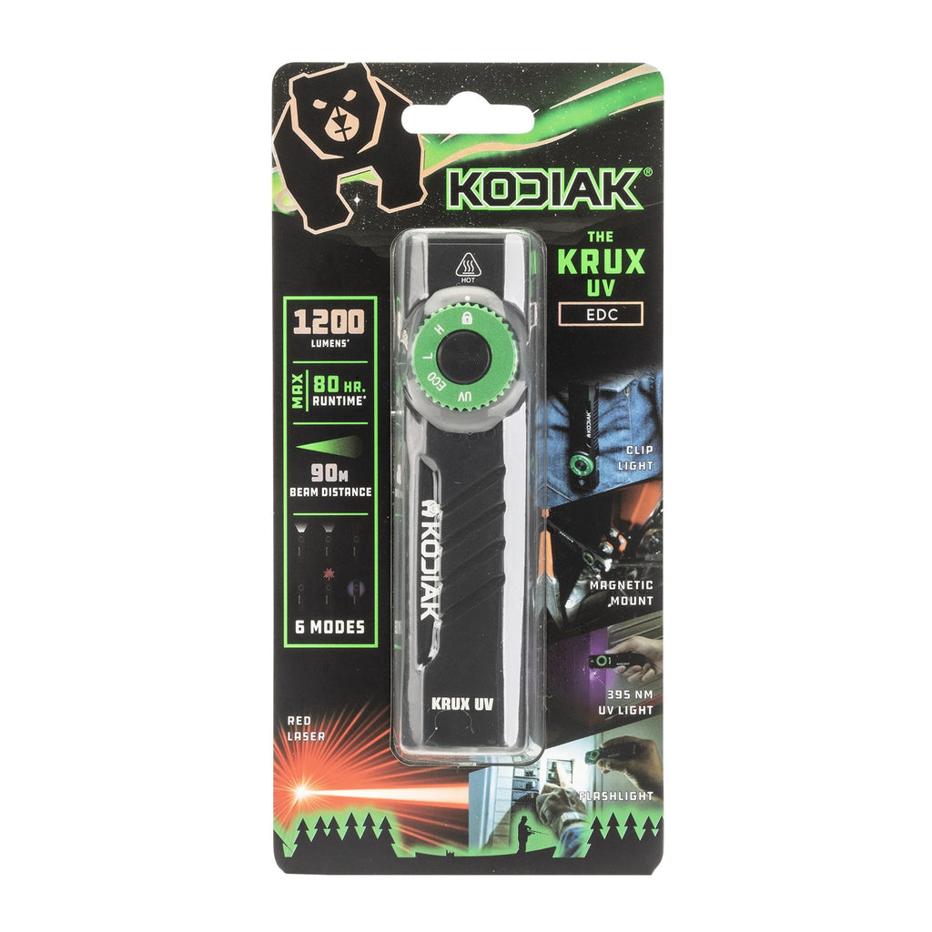 Kodiak® Krux Rechargeable Low Profile Flashlight with UV and Red Laser