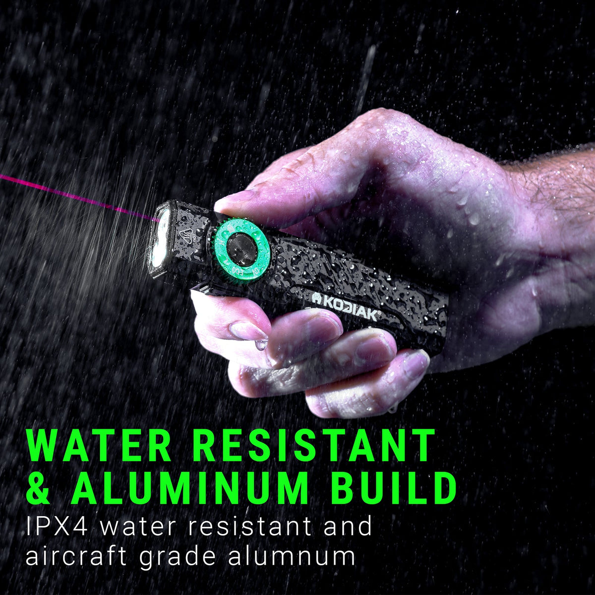 Kodiak® Krux Rechargeable Low Profile Flashlight with UV and Red Laser