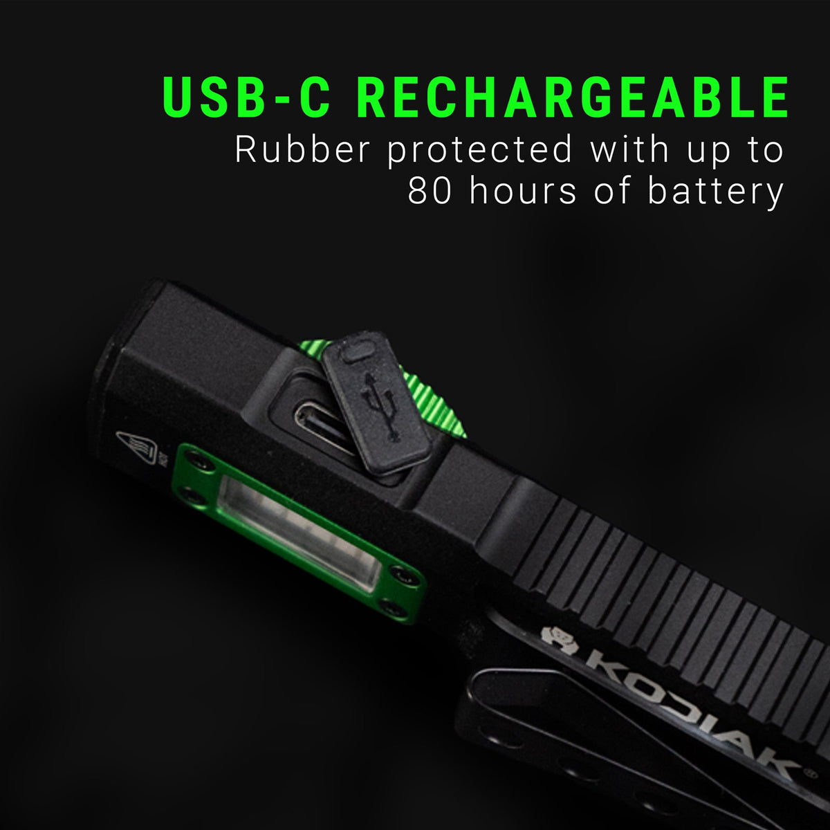 Kodiak® Krux Rechargeable Low Profile Flashlight with UV and Red Laser