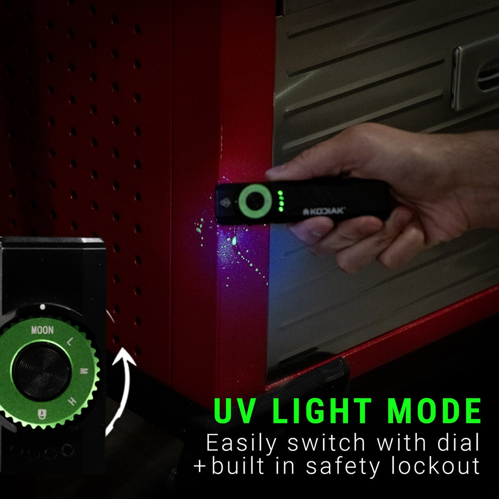 Kodiak® Krux Rechargeable Low Profile Flashlight with UV and Red Laser