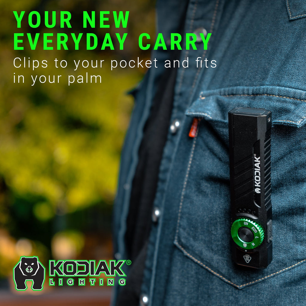 Kodiak® Krux Rechargeable Low Profile Flashlight with UV and Red Laser