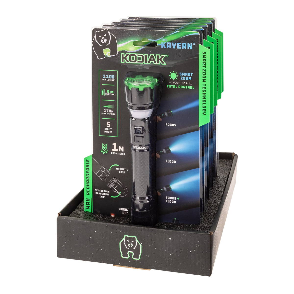 Kodiak® Kavern 1100 Lumen Smart Focus Rechargeable Flashlight - Lantern