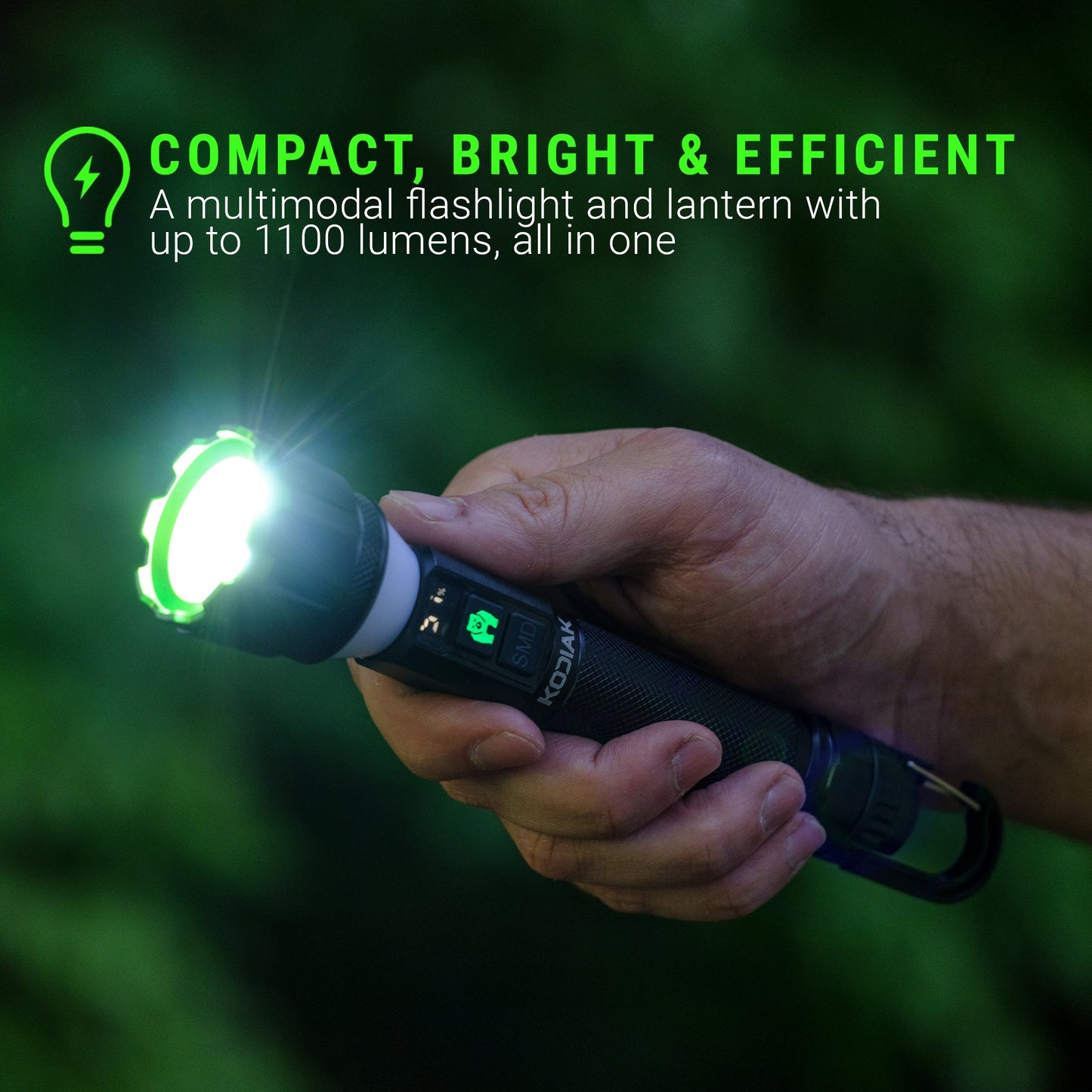 Kodiak® Kavern 1100 Lumen Smart Focus Rechargeable Flashlight - Lantern