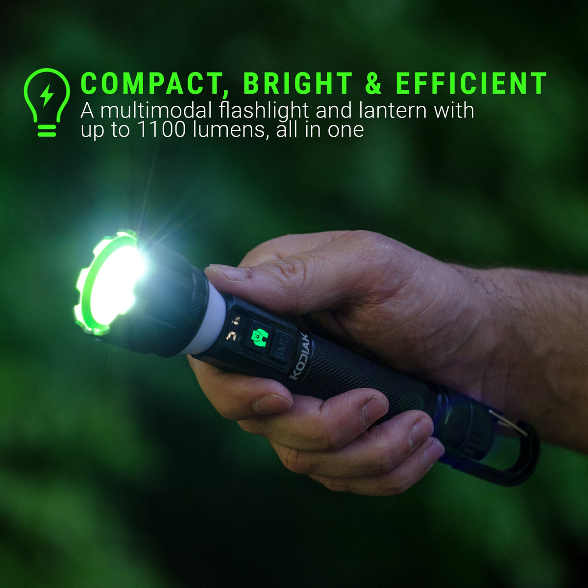 Kodiak® Kavern 1100 Lumen Smart Focus Rechargeable Flashlight - Lantern